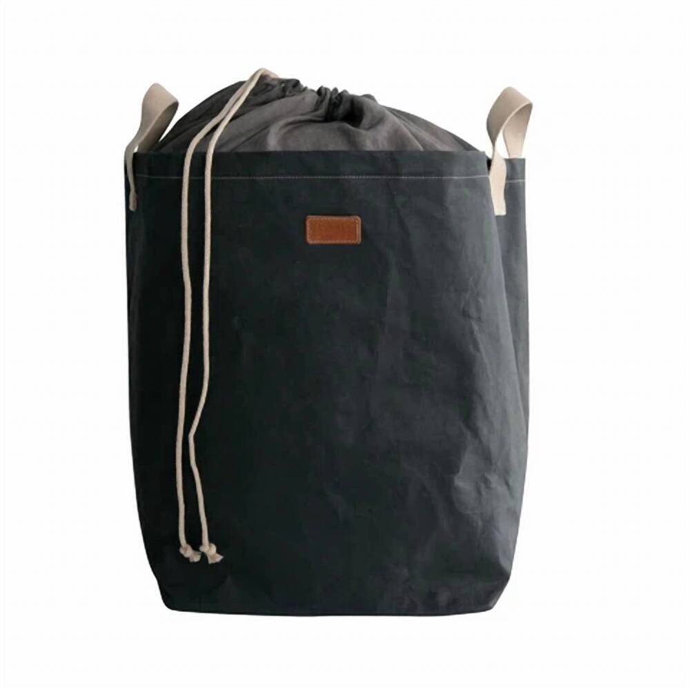 NEW UASHMAMA positano laundry hamper bag in solid top black